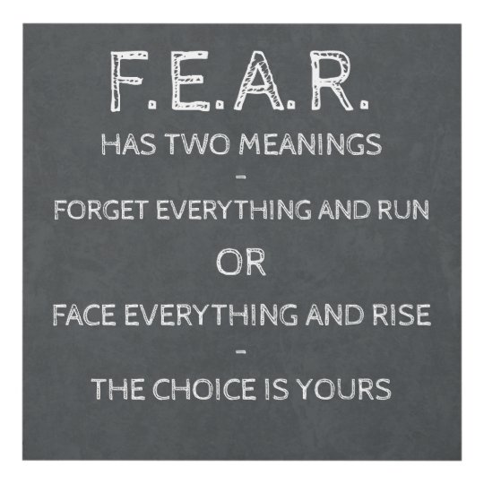 Fear Has Two Meanings Panel Wall Art | Zazzle.com