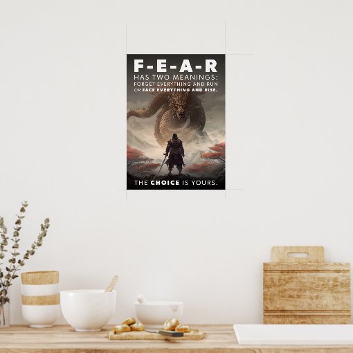 Fear Has Two Meanings Samurai vs Dragon Poster Zazzle Fear Has Two Meanings Samurai vs Dragon Poster Zazzle