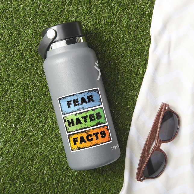 Fear Hates Facts | 12 Step Recovery Slogan Sticker (HydroFlask Insitu)