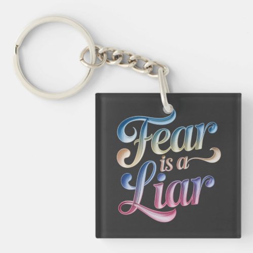 Fear is a liar Christian reminder keychain