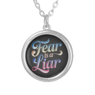Fear is a liar Christian reminder Silver Plated Necklace