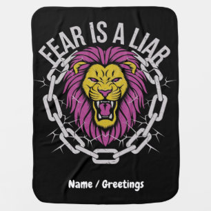 Fear is a Liar Inspirational Christian Quote Baby Blanket