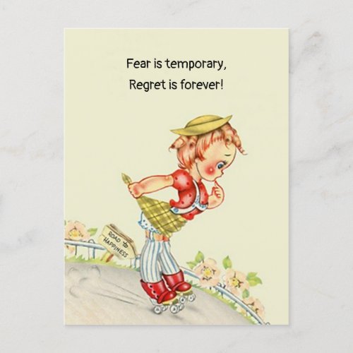 Fear is temporary regret is forever of Commitment Holiday Postcard
