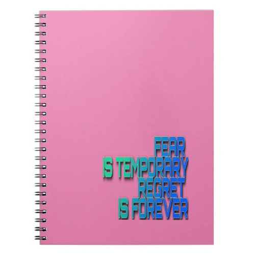 fear is temporary Spiral Photo Notebook