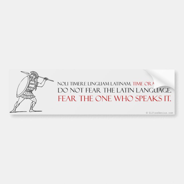Fear Latin Students (Spartan Warrior) Bumper Sticker (Front)