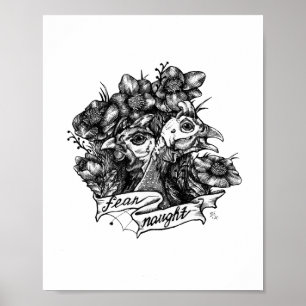 FEAR NAUGHT: Guinea Tattoo Art (white background) Poster