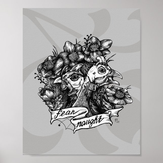 FEAR NAUGHT: Guinea Tattoo Art with background Poster (Front)