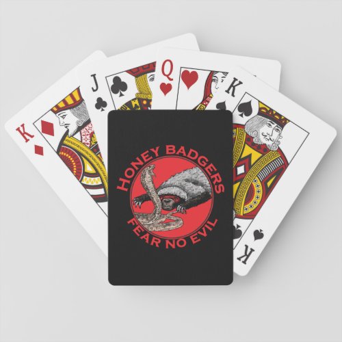 Fear no Evil Badass Honey Badger Nasty Animal Art Poker Cards