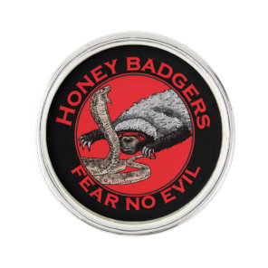 Fear no Evil Badass Honey Badger Red Animal Art Pin