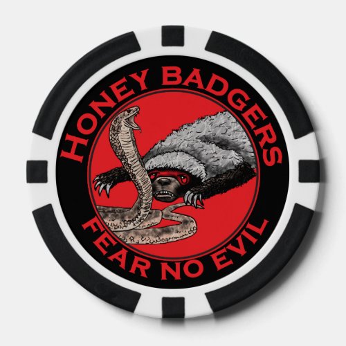 Fear no Evil Badass Honey Badger Red Animal Art Poker Chips