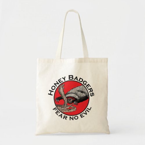 Fear no Evil Badass Honey Badger Red Animal Art Tote Bag