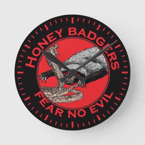 Fear no evil crazy Honey Badger vs cobra  Round Clock