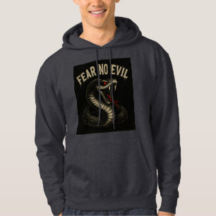 FEAR NO EVIL – Fierce Black Cobra Snake Graphic Hoodie