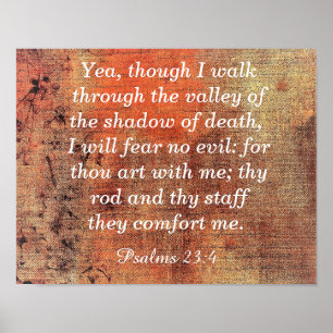 Fear No Evil -- Psalms 23:4 - Art print