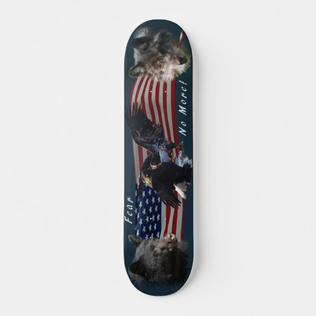 "Fear No More" Eagle, Bear, Wolf  Skate Board (Front)