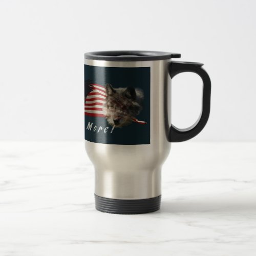 Fear No More Eagle Wolf Bear  US Flag Mug