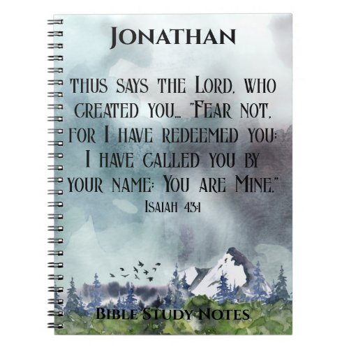 Fear Not Bible Verse Nature Christian Gift for Him Notebook