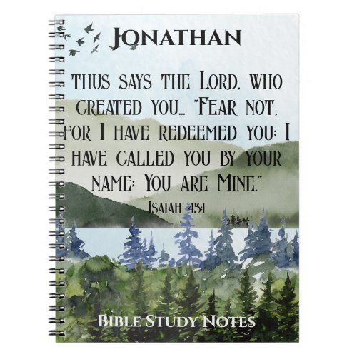 Fear Not Bible Verse Nature Christian Gift Name Notebook