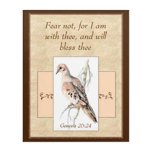 Fear Not Encouragement Scripture Watercolor Bird  Acrylic Print
