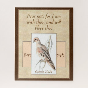 Fear Not Encouragement Scripture Watercolor Bird Jigsaw Puzzle