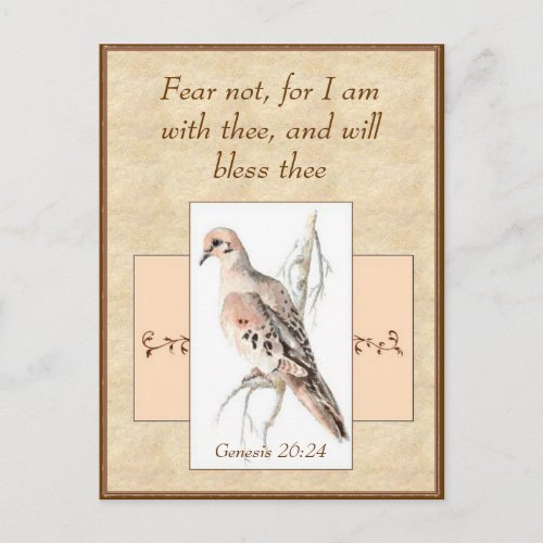 Fear Not Encouragement Watercolor Bird Postcard