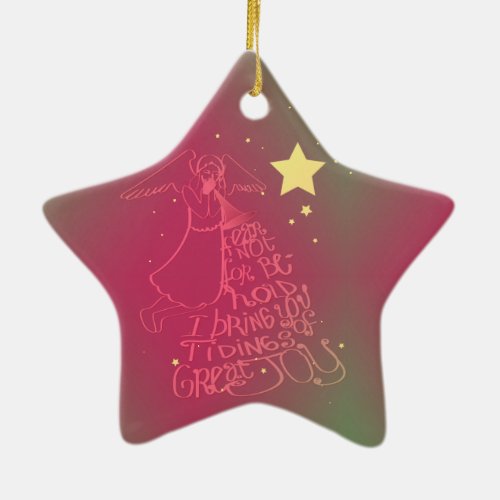 Fear not for behold Angel Star Ornament