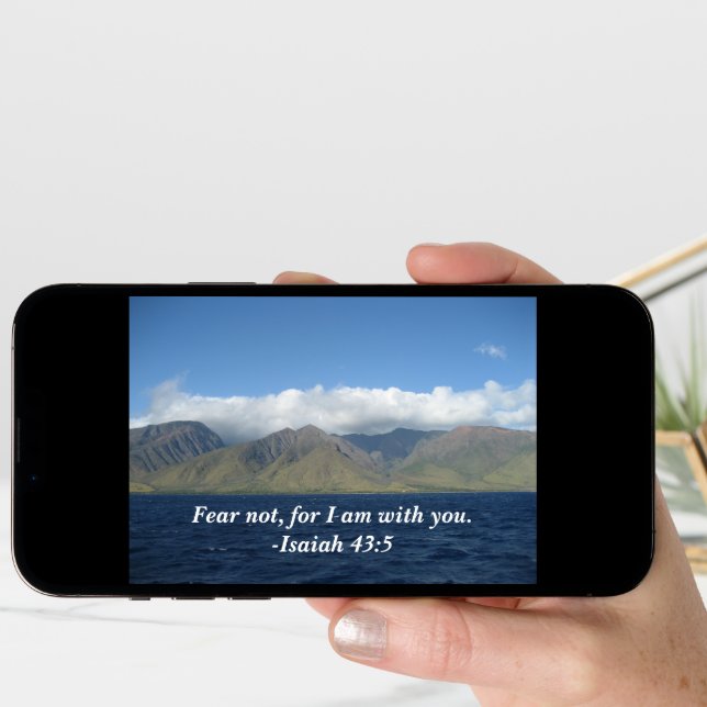 Fear Not For I Am With You Bible Verse Ocean Card (Front Digital)