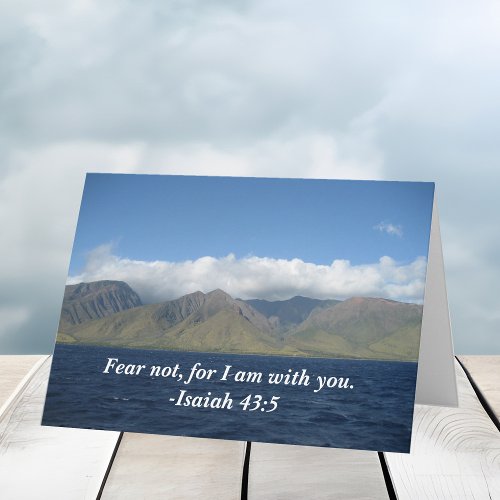Fear Not For I Am With You Bible Verse Ocean Card