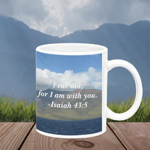 Fear Not For I Am With You Bible Verse Ocean Coffee Mug