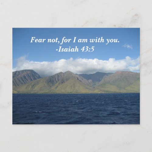 Fear Not For I Am With You Bible Verse Ocean Postcard