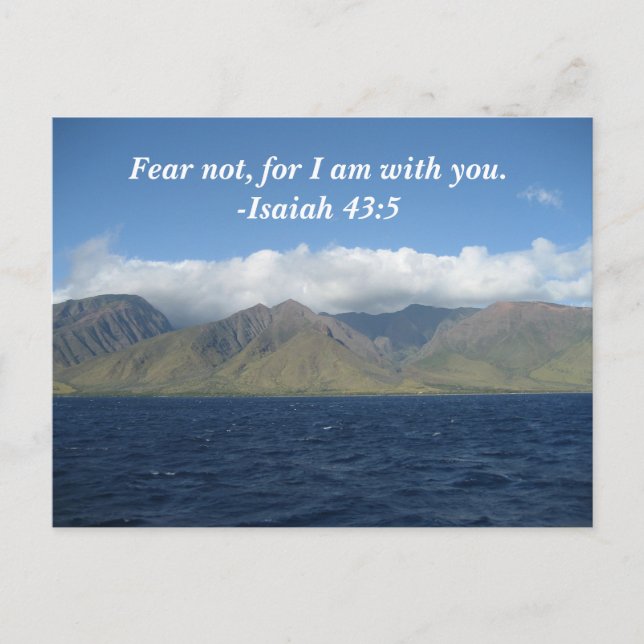 Fear Not For I Am With You Bible Verse Ocean Postcard (Front)
