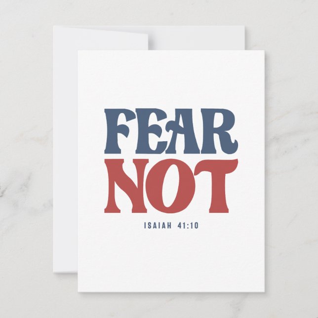 Fear Not Isaiah 41:10 Bible Verse Christian Note Card (Front)