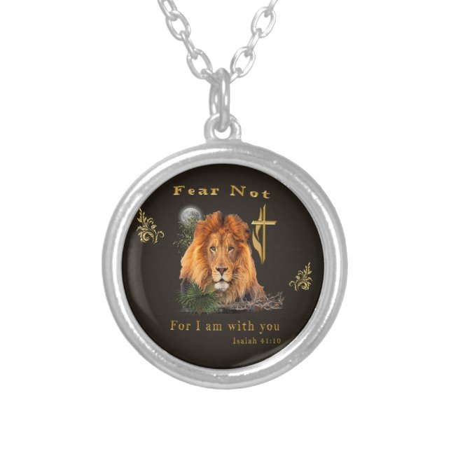 Fear not Isaiah 41:10 Silver Plated Necklace (Front)