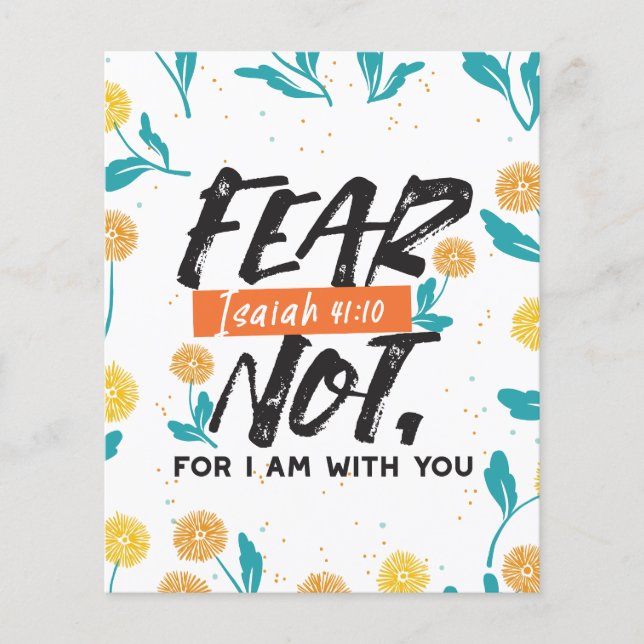 Fear Not Isaiah Bible Verse Inspirational Design Flyer (Front)