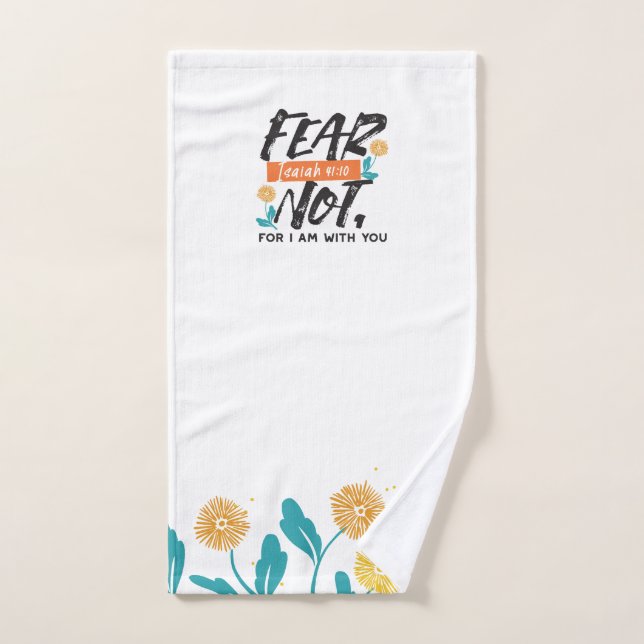 Fear Not Isaiah Bible Verse Inspirational Design Hand Towel (Hand Towel)