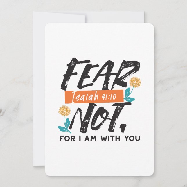 Fear Not Isaiah Bible Verse Inspirational Design Holiday Card (Front)