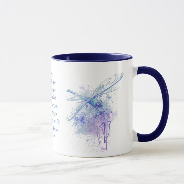 Fear Not, Isaiah Scripture Dragonfly Watercolor Mug (Right)
