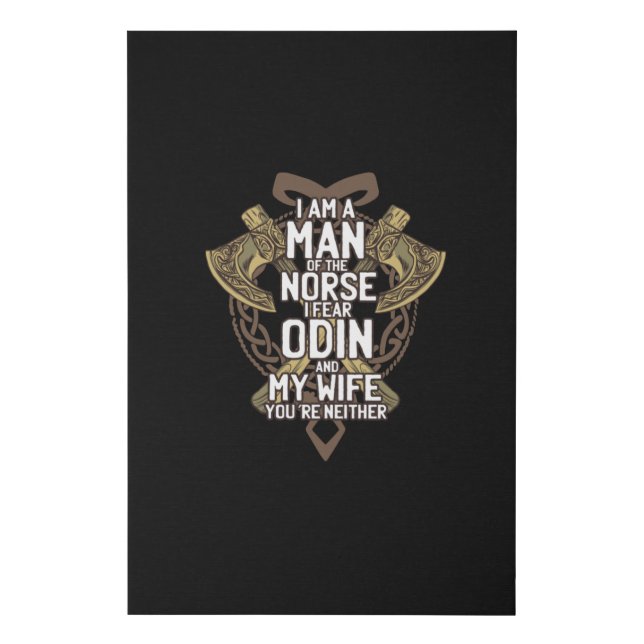 Fear Odin Faux Canvas Print (Front)