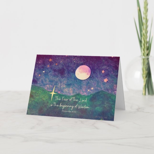 Fear of the Lord Yellow Moon  Thank You Card (Front)