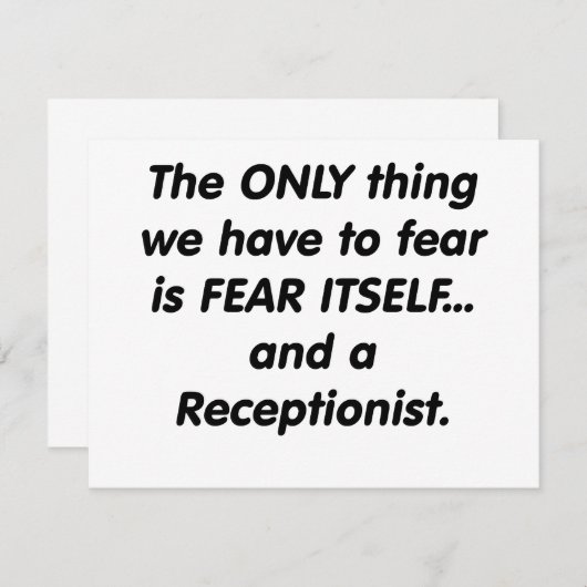fear receptionist (Front/Back)