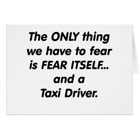 Fear Taxi Driver Cards (Front Horizontal)