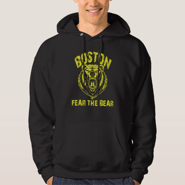 Fear The Bear Hockey Be Aware Of Boston Bruin Wild Hoodie (Front)