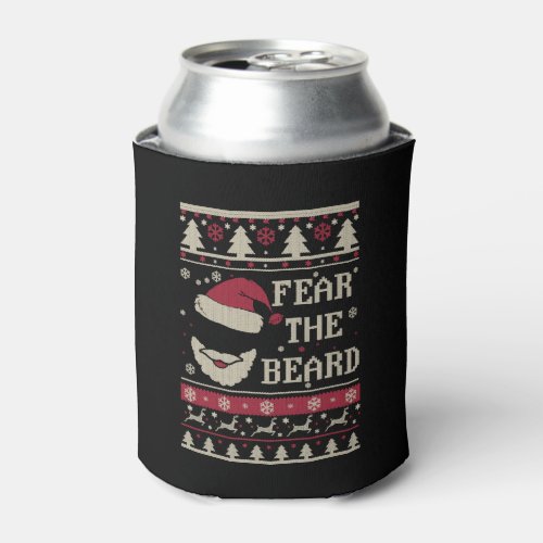Fear The Beard Christmas Can Cooler
