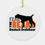 Fear The Beard - Deutsch Drahthaar Ceramic Ornament at Zazzle