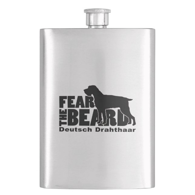 Fear the Beard - Deutsch Drahthaar Gear Flask (Front)