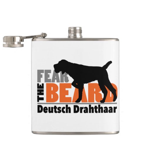 Fear the Beard _ Deutsch Drahthaar Hip Flask