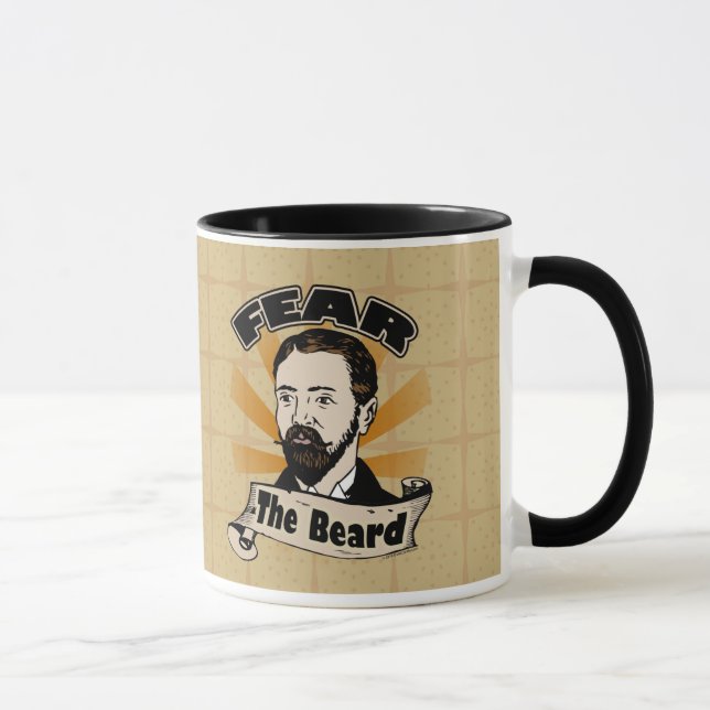 Fear the Beard, Funny Mustache Mug (Right)