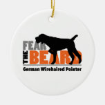 Fear The Beard - German Wirehaired Pointer Ceramic Ornament at Zazzle