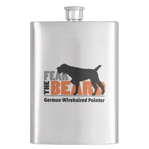 Fear the Beard _ German Wirehaired Pointer Flask