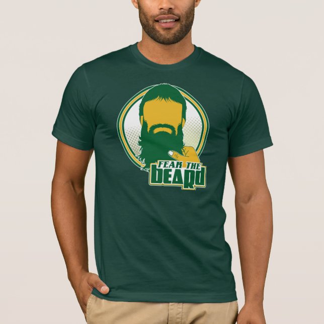 Fear the Beard Green and Gold T-Shirt (Front)
